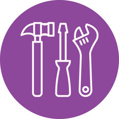 Carpentry Tools line circle icon