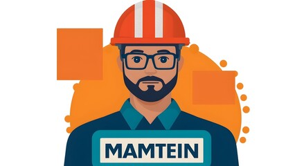 Fototapete - Risk Management Line Icon Warning Sign Flat Design Top View Safety Theme Pixel Perfect 64x64 Editable Stroke Complementary Color Scheme