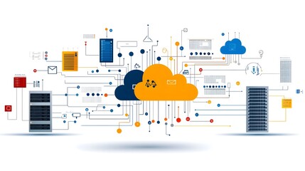 Leinwandbilder - of a cloud based server infrastructure showcasing the technology and connectivity required for seamless communication hosting and data management solutions in the digital era