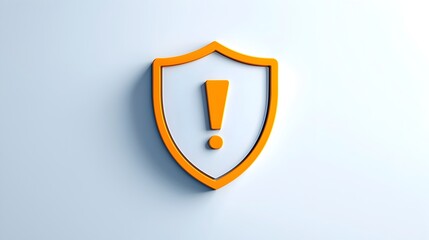 Leinwandbilder - Pixel Perfect Line Icon of a Shield with an Exclamation Mark Symbolizing Risk Warning for User Interface Web Design and Graphic Elements