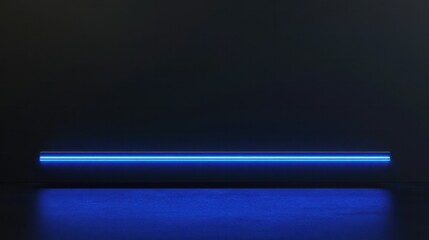 Horizontal blue glow line, minimalist and modern on black