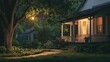 © arthit - Serene Traditional House at Night with Soft Lighting