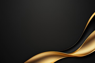 Wall Mural - elegant black and gold wavy abstract background, perfect for luxury themes, invitations, or promotio