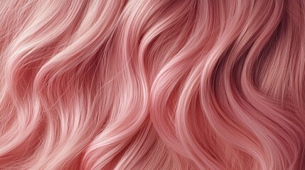 close-up of soft, wavy pink hair showcasing vibrant color and texture, ideal for beauty, fashion, an