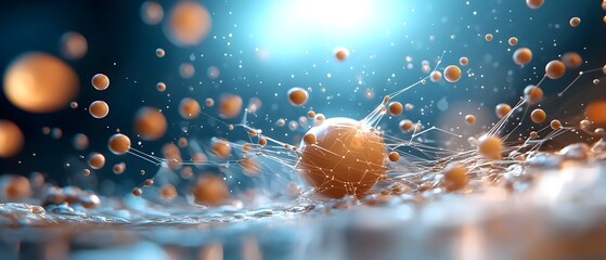 abstract visualization of data complexity with 3d geometric lines and dots forming a futuristic digi