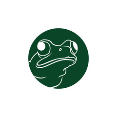 abstract frog simple line logo.