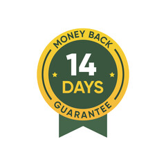 Wall Mural - 14 days money back guarantee Badge Stamp Sign illustration Vector design