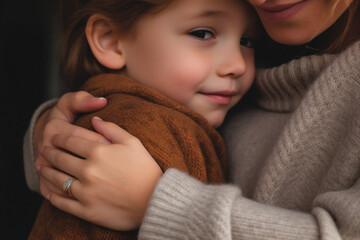 Wall Mural - Mother surrounding the child with warmth and devotion, marking this Mother's Day with tenderness and joy.