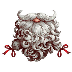 Wall Mural - White beard and red bows whimsical Christmas design festive fun  