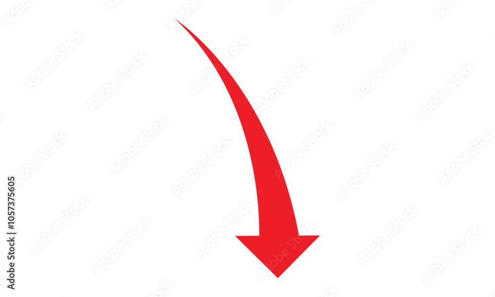 Red arrow icon isolated on transparent background. Flat style arrow ...