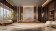 © Ilja - Luxurious hotel lobby interior, marble floors and walls, gold accents, modern furniture design.
