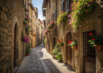  Narrow Alley in Florence - Charming Italian Streets with Tilt-Shift Effect for Stunning Photography