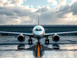 © Vectplus - airplane parked on the tarmac, ready for departure at a bustling airport