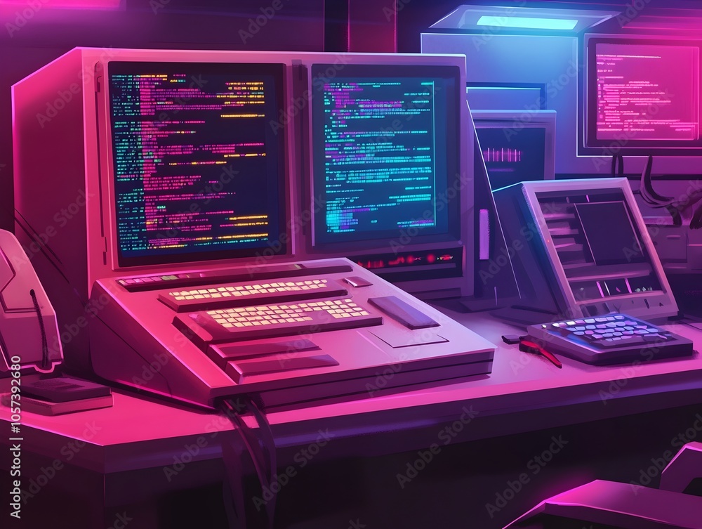 Pixelated Systems Example Retro Futuristic Desktop System Gaining Self Awareness in Pixelated ...
