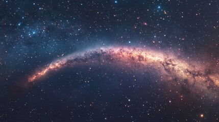 Wall Mural - Burning comet tail streaking across the night sky, surrounded by bright stars and deep nebulae generative ai