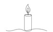 © Thuin_prodesign - One line drawing of Burning fire candle. continuous line candlelight icon isolated on a white background. Hand-draw candle light flame vector illustration. candle for print, banner, logo, or symbol.