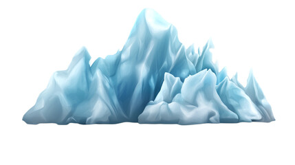 Huge blue iceberg isolated on transparent background