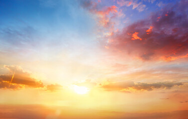 Wall Mural - panorama of the evening sky during sunset