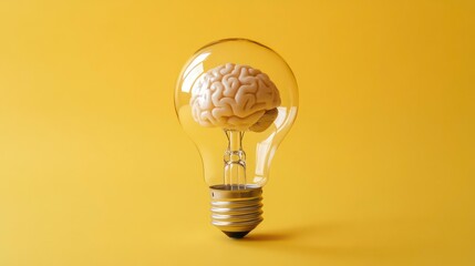 Poster - A light bulb encasing a brain, symbolizing creativity and intelligence.