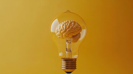 Aufkleber - A light bulb encasing a brain symbolizes creativity and innovative thinking.