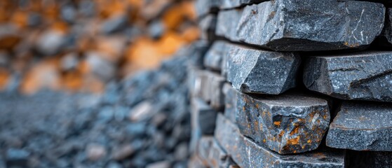 Stack of Mineral Ores Ready for Processing