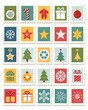 © Natalie - Stamps with Christmas Symbols Santa Claus and Snowman and Christmas tree