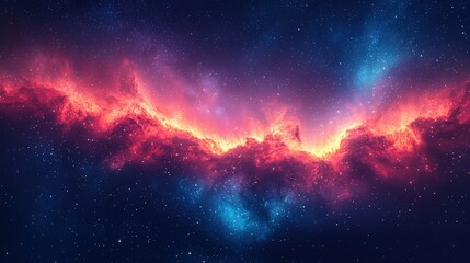 Wall Mural - red and blue nebula in space