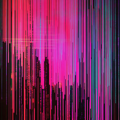 Leinwandbilder - Digital scan lines feedback warp digital glitch background