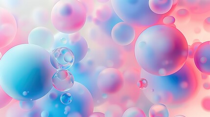 Poster - Abstract blue and pink spheres