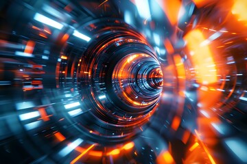 Poster - Dynamic Abstract Tunnel of Light and Energy