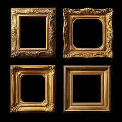 Poster - Set of golden frame