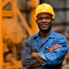 portrait of a smiling worker