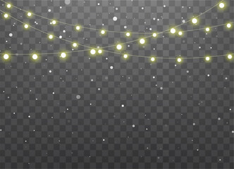 Wall Mural - the christmas garlands are available in a transparent vector background format. this set of christma