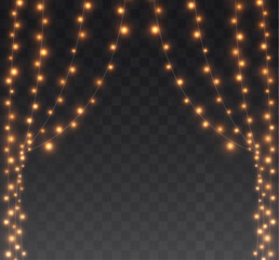 Wall Mural - the christmas garlands are available in a transparent vector background format. this set of christma