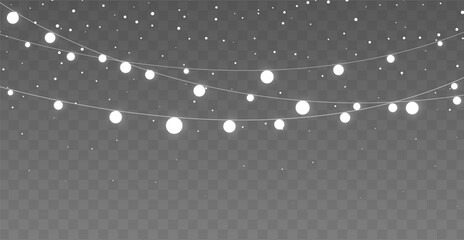 Wall Mural - the christmas garlands are available in a transparent vector background format. this set of christma