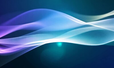 abstract flow: shimmering, luminous waves dance across a deep blue canvas, creating a mesmerizing an