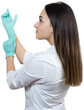 © Mountains Hunter - A girl doctor in latex gloves and a white coat is preparing for the procedures.