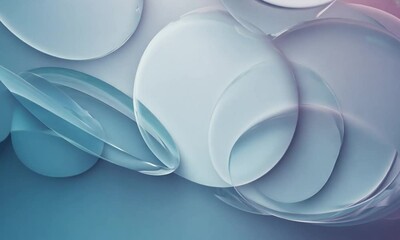 Wall Mural - Liquid Serenity: Abstract Fluid Forms in Pastel Blues and Grays 