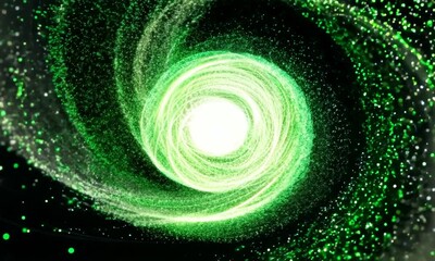 Wall Mural - Green Vortex: A captivating abstract image with a swirling green vortex, symbolizing energy, movement, and the unknown.