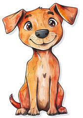 Delightful cartoon dog character with friendly expression and vibrant colors