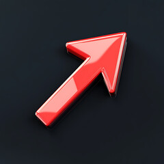 Fototapete - 3d red arrow symbol arrow in 3d red arrow icon for app web digital illustration design 