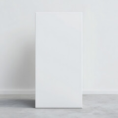 Poster - White blank empty rectangle pedestal template in front of white wall