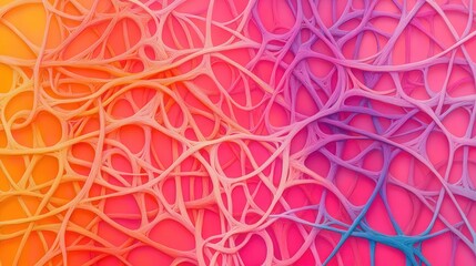Wall Mural - vibrant interconnection, an intricate display of delicate lines woven together in a mesmerizing arra