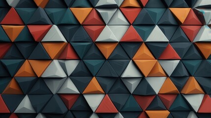 Wall Mural - colorful textured pyramids arranged in a grid formation, creating a visually striking 3d background 