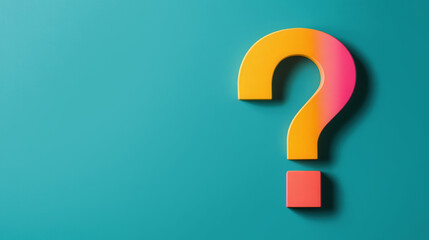 Canvas Print - colorful abstract question mark, vibrant hues blend seamlessly, flat design emphasizes unique shapes