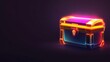 © Abul - Glowing neon treasure chest with a keyhole.