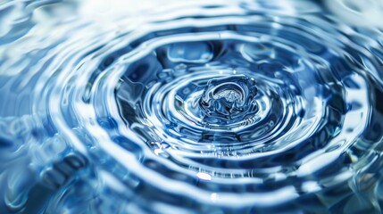 Leinwandbilder - Elegant swirl of blue water waves Close-up photo with clean background