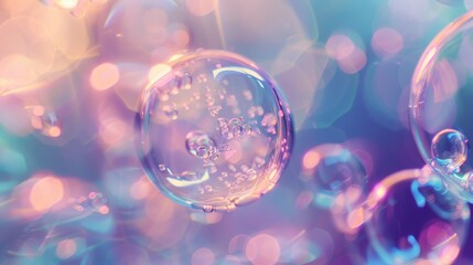Aufkleber - Holographic shapes appearing to float and interact in a surreal, dream-like manner with a soft focus effect. Close-up photo with clean background