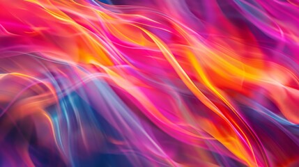 Poster - Radiant and vibrant light patterns in a spectrum of colors create a captivating, abstract design with fluid motion and dynamic contrasts. Close-up photo with clean background