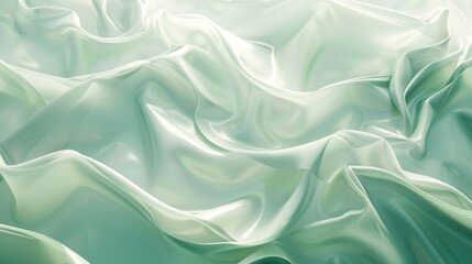 Poster - Sunlit mint green waves creating a soothing abstract pattern Close-up photo with clean background